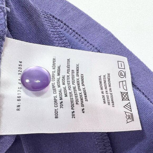 Anthropologie Shift Dress Women's Medium Bell Sleeve Keyhole Purple Mini NEW - Picture 11 of 12